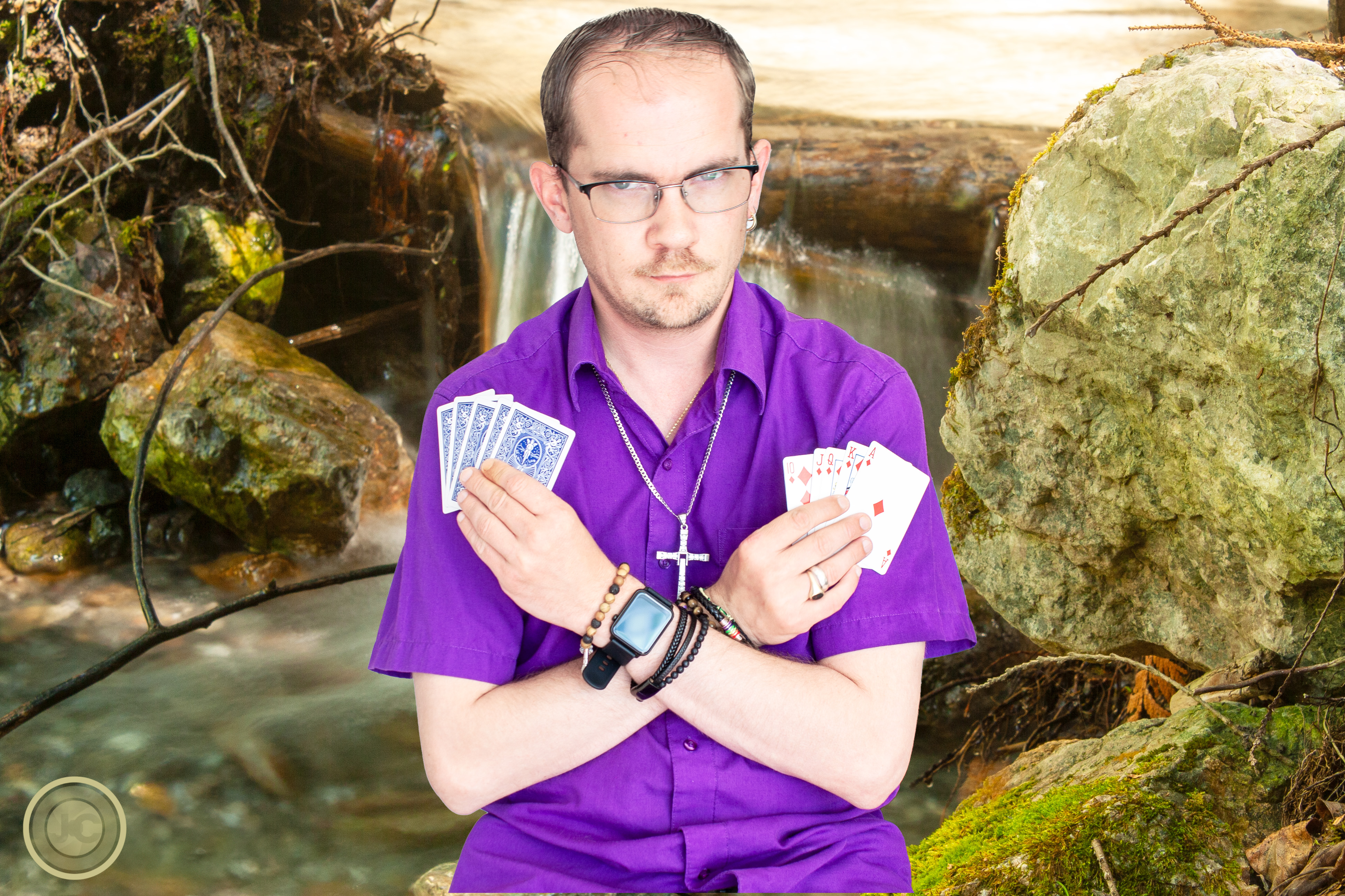 Magician performing